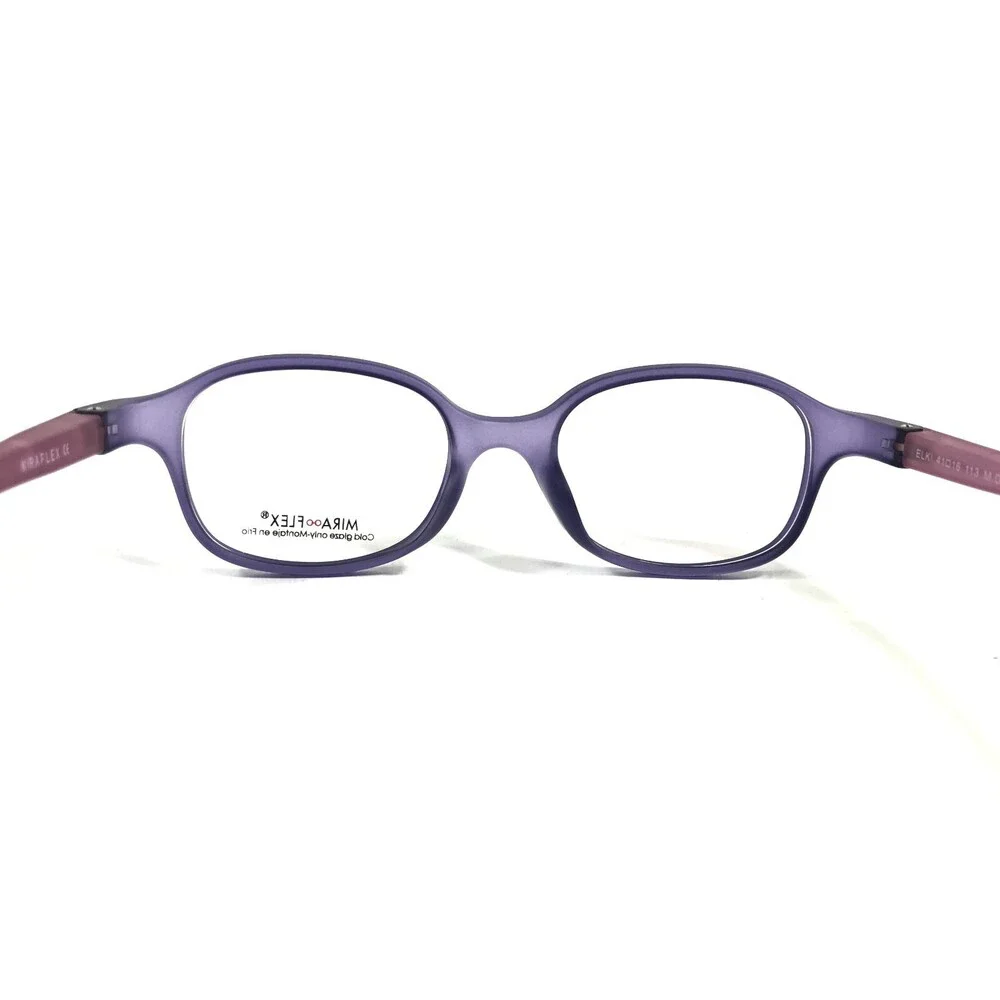 Miraflex Kids Goggles Eyeglasses Frames ELKI Purple Square Full Rim 41-16-113